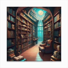 Bookshelf Wonderland Canvas Print