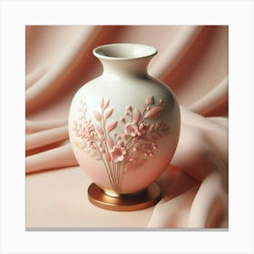 Pink Flower Vase Canvas Print