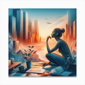 Futuristic Cityscape 16 Canvas Print