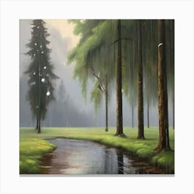 Rainy Day In The Forest Canvas Print