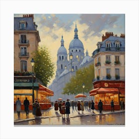 Boulevard And Montmartre Paris Canvas Print
