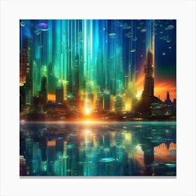 Stunning Futuristic Super City Canvas Print