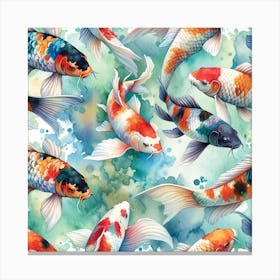 Koi Fish Pattern Canvas Print