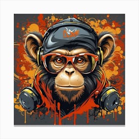 Dj Monkey Canvas Print