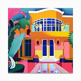 House Of Palms Canvas Print