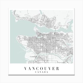 Vancouver Canada Street Map Minimal Color Square Canvas Print