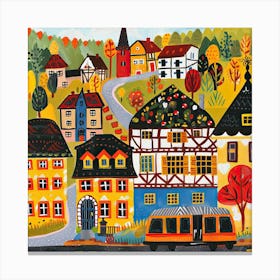 Kids Travel Illustration Germany 3 Canvas Print