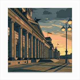 Berlin Building At Sunset Canvas Print