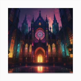 Cathedral At Night 2 Canvas Print