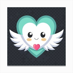 Illustration Of A Cute Heart With Wings Canvas Print