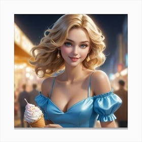 Ice Cream Girl 1 Canvas Print