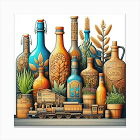 Industries Bottles Canvas Print