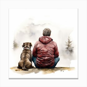 Man and Dog Canvas Print