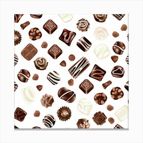 Chocolates Seamless Pattern 2 Canvas Print