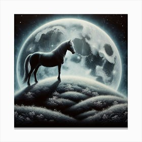 Horse In The Moonlight 38 Canvas Print