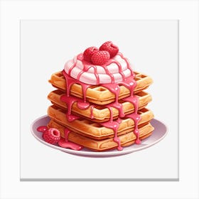 Waffles With Raspberry Icing 2 Canvas Print