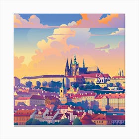 A Prague Castle In Prague Vector Design Illustra 1720028526 3 Canvas Print