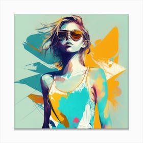Abstract Girl Painting Canvas Print