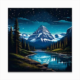 Glacier National Park At Night Canvas Print