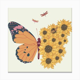 Sunflowers And Butterflies Toile