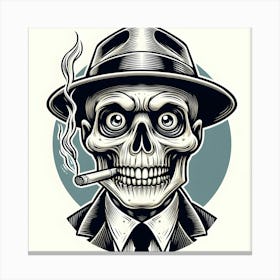 Skeleton In A Hat 2 Canvas Print