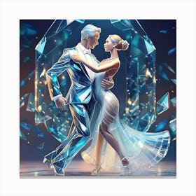 Pareja De Tango En Vidrio Cristal Canvas Print