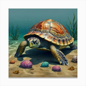 Turtle On The Beach 7 Canvas Print