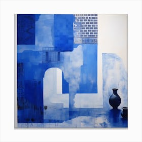 Moroccan Blue And White Pots Canvas Print