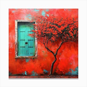 Tree In Front Of House Canvas Print