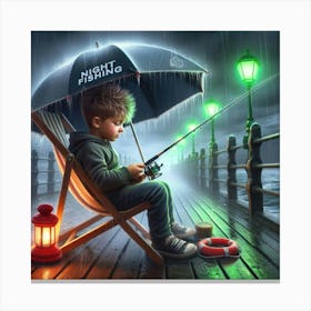 Night Fishing 1 Canvas Print