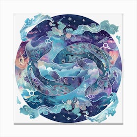 Pisces zodiac sign png Canvas Print