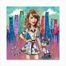 A Whimsical And Colorful Illustration Of Taylor Sw 3gud4q Crlermawkxwasmg Nkx7n0jcreyhuysdicseag Canvas Print