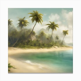 Whispers of Palm and Ocean Canvas Print