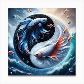 Yin And Yang Fish Canvas Print