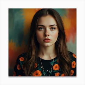 Portrait Of A Young Woman Canvas Print