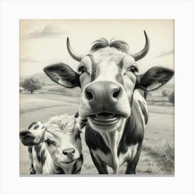 Cow And Calf 4 Canvas Print