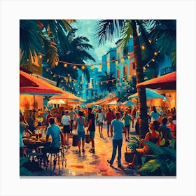 Miami Nightlife Canvas Print