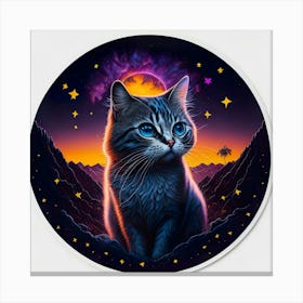 Cat Colored Sky (117) Canvas Print