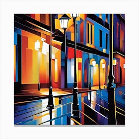 Night On The Street 1 Canvas Print