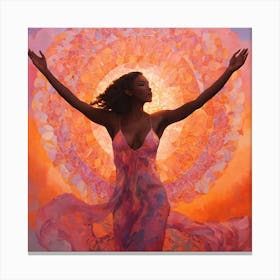 Woman In A Pink Dress Canvas Print