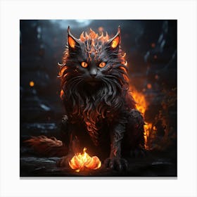 Flaming Cat Canvas Print