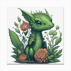Green Dragon (7) Canvas Print