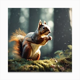 Squirrel In The Forest 213 Canvas Print