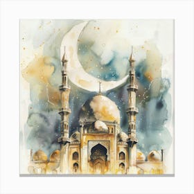 Watercolor Of A Mosque Canvas Print