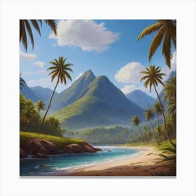 Tropical Landscape Painting 7 Canvas Print