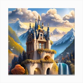 A beautiful and wonderful castle in the middle of stunning nature Canvas Print
