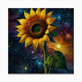 Sunflower In Space Canvas Print