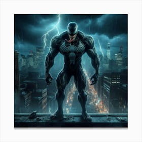 The rain-soaked city is the perfect setting for Venom, the lethal protector, to emerge from the shadows and protect the innocent from the evil that lurks in the darkness. 1 Canvas Print
