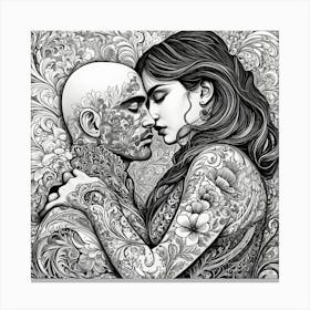 Tattooed Lovers Canvas Print