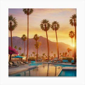 Palm Springs At Sunset Canvas Print